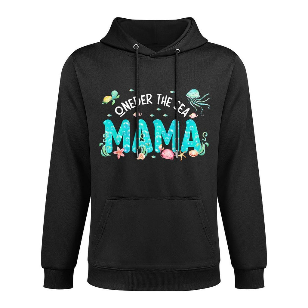 Under Sea Mama Birthday Girl Boy Matching Family Party Cotton-Polyester Blend Hoodie