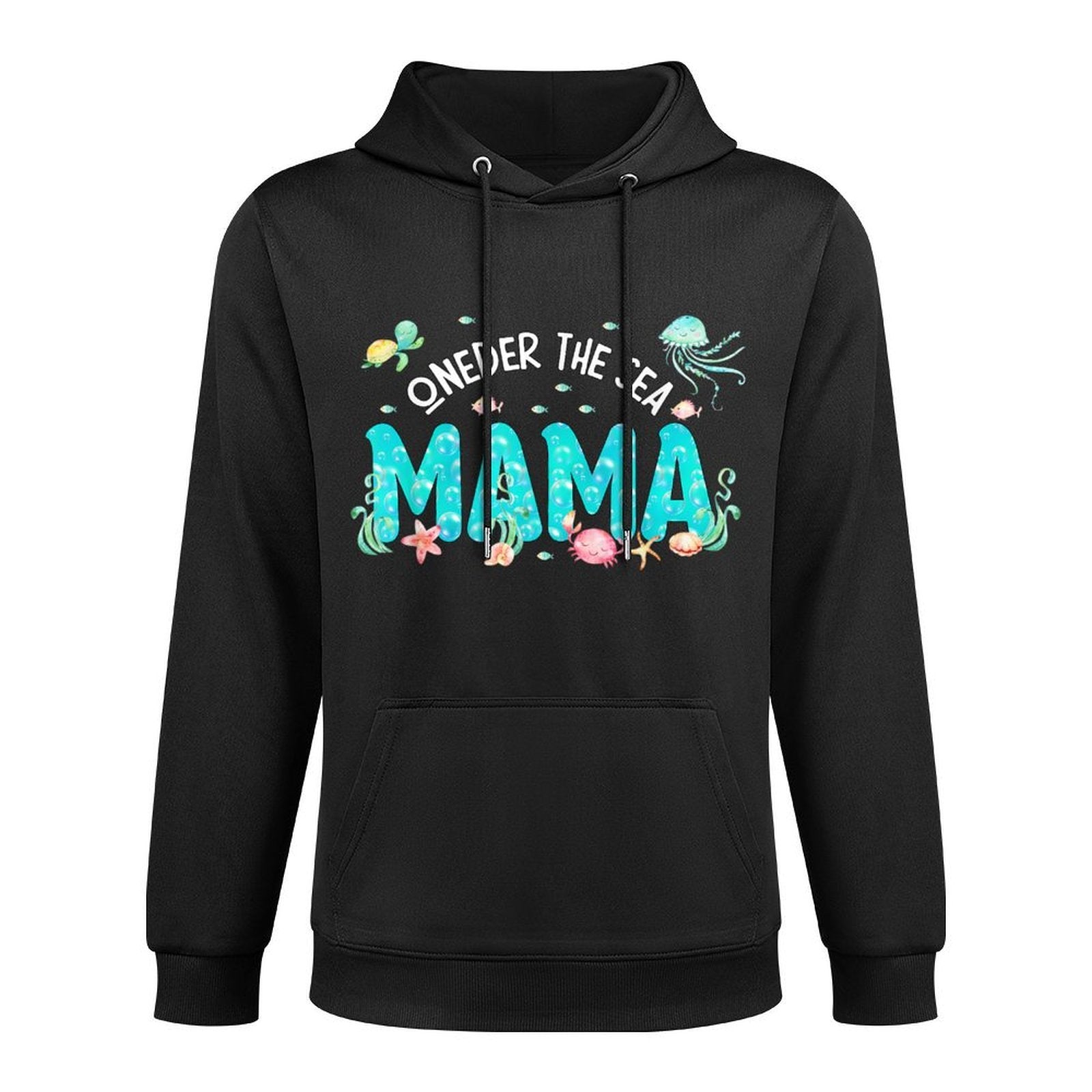 Under Sea Mama Birthday Girl Boy Matching Family Party Cotton-Polyester Blend Hoodie