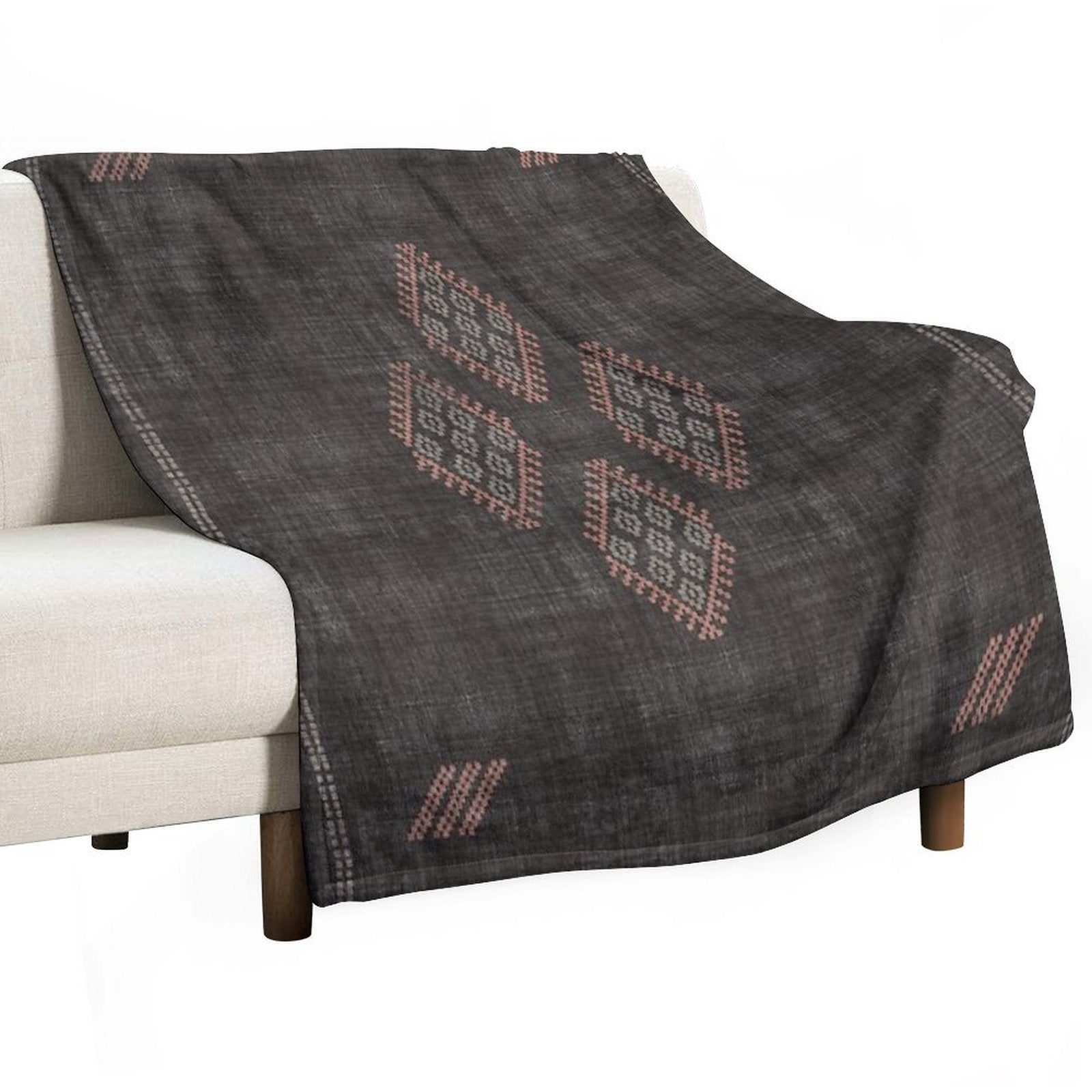 Kilim in Black And Pink Lightweight Throw Blanket