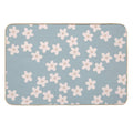 Spring Floral Daisy Print in Pastel Blue  Repositionable Bath Mat