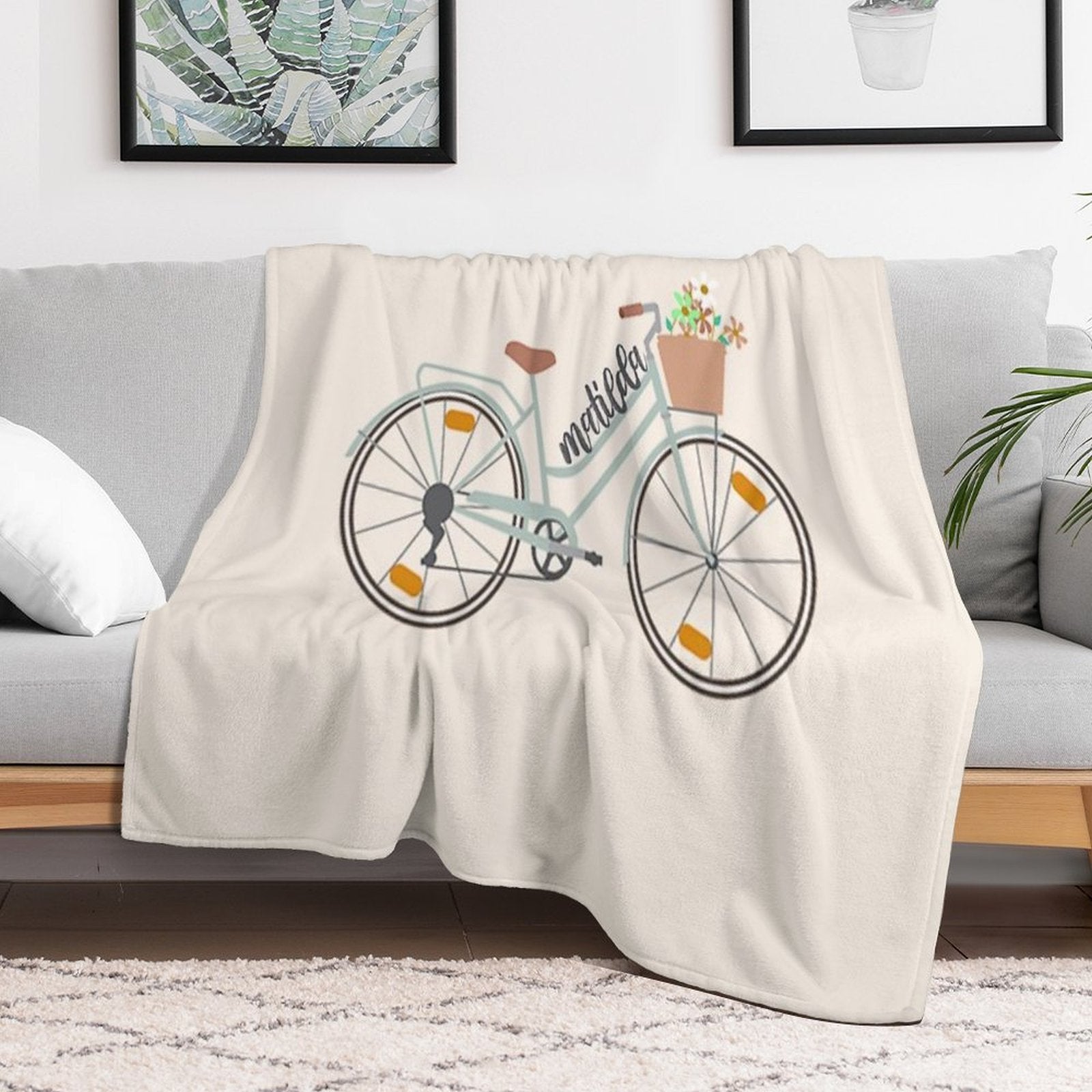 Matilda Bicycle Harry Styles Wrinkle-free Throw Blanket