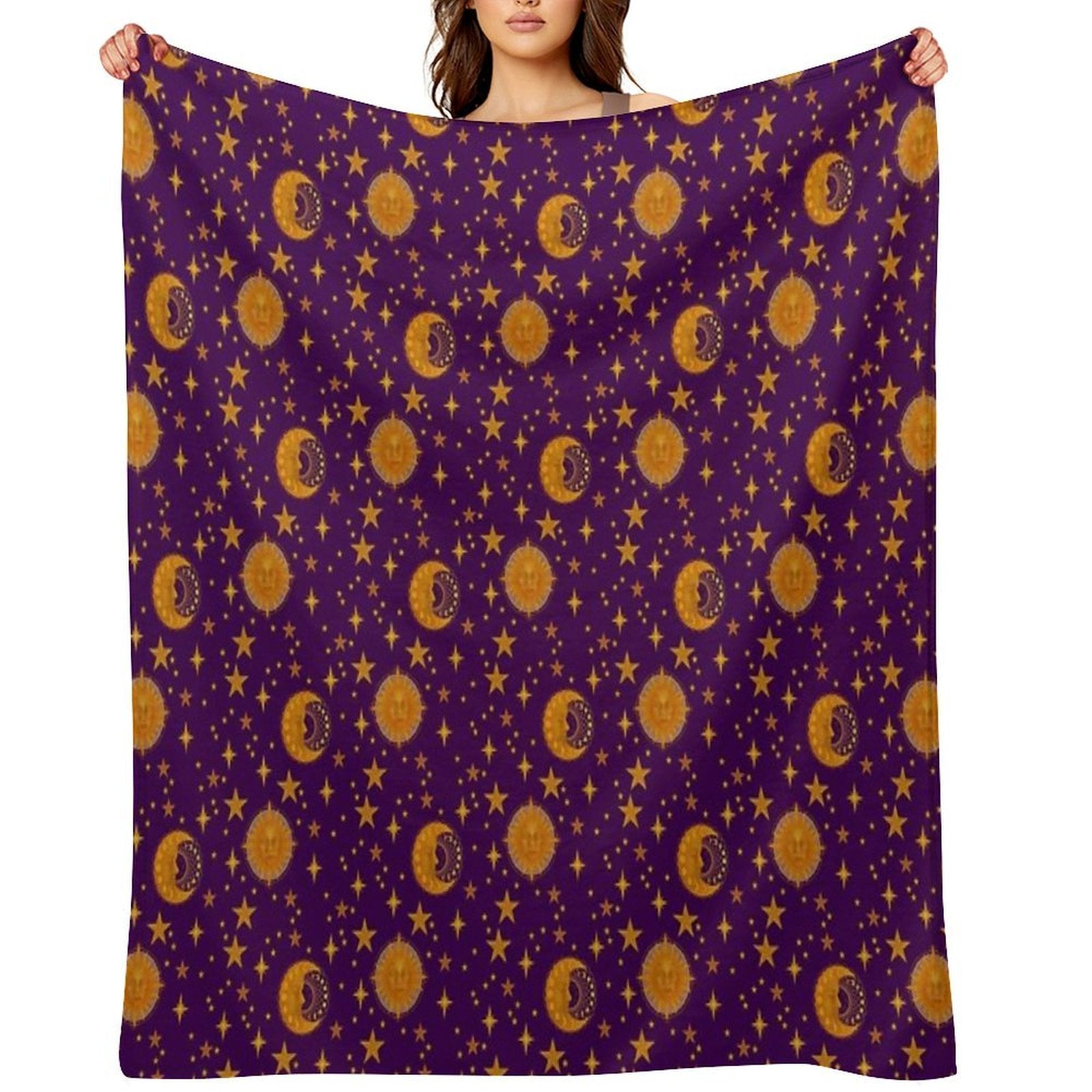 Bohemian 90's Sun And Moon Celestial Pattern All-season Throw Blanket