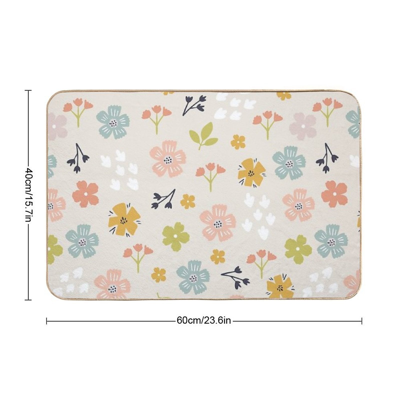 Spring Florals in Pastel Neutrals  Non-Slip Bath Mat