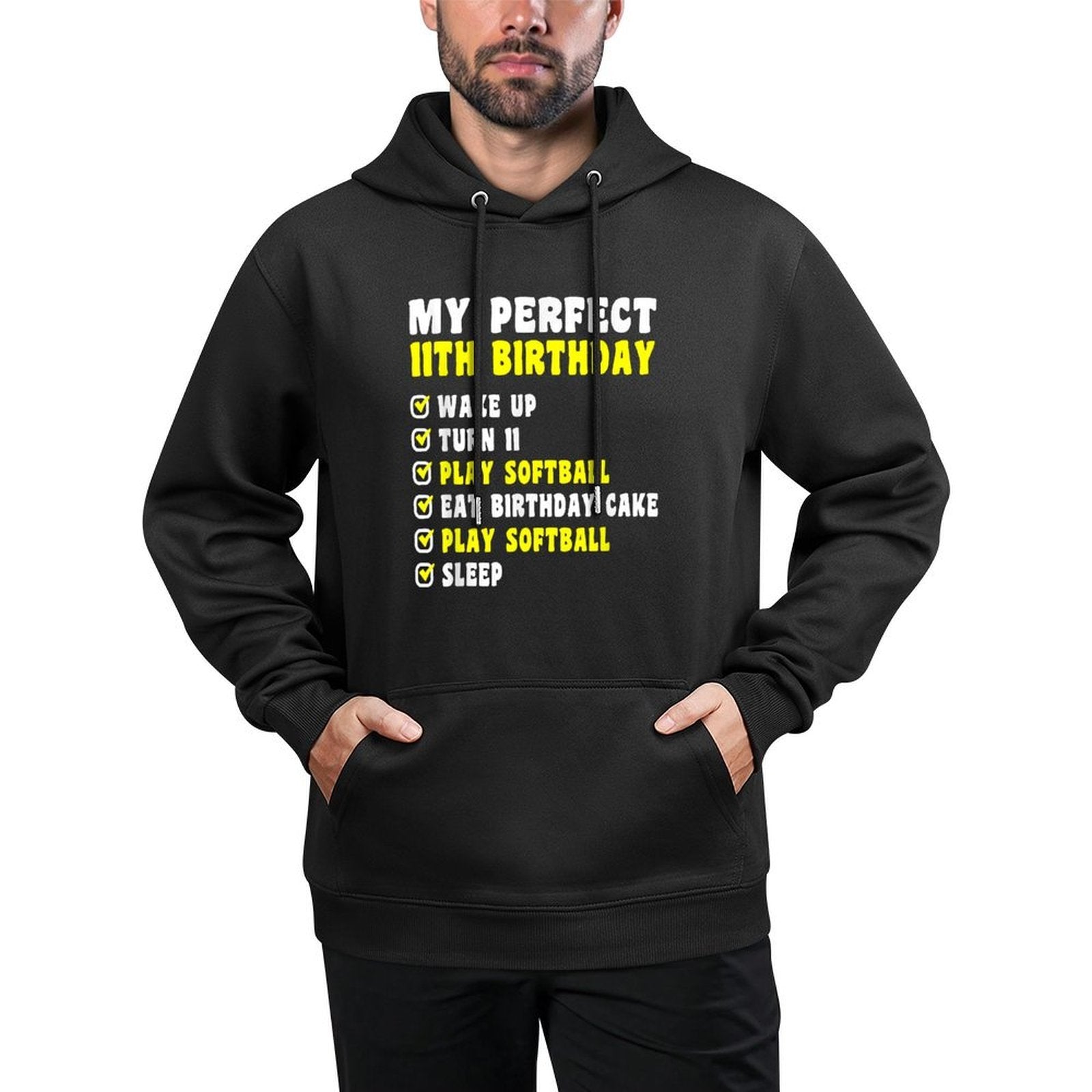 11 Years Old My Perfect 11th Birthday Softball 11th Birthday All-Day Comfort Hoodie