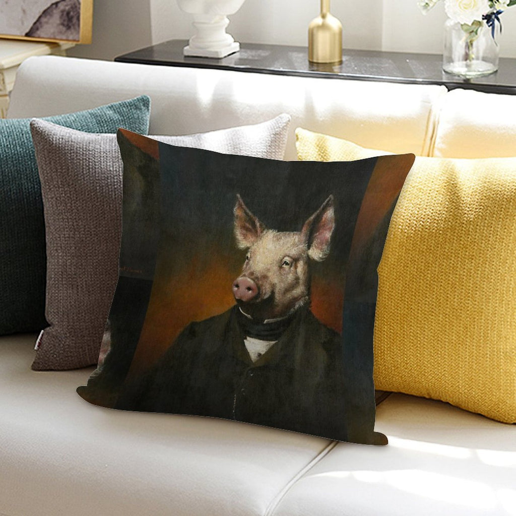 Victorian Pig Soft Style Accent Throw Pillow