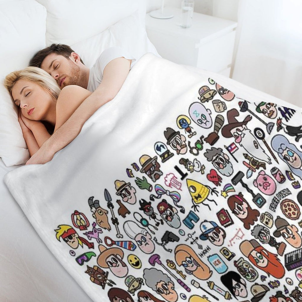 Gravity Falls Doodle Plush Throw Blanket