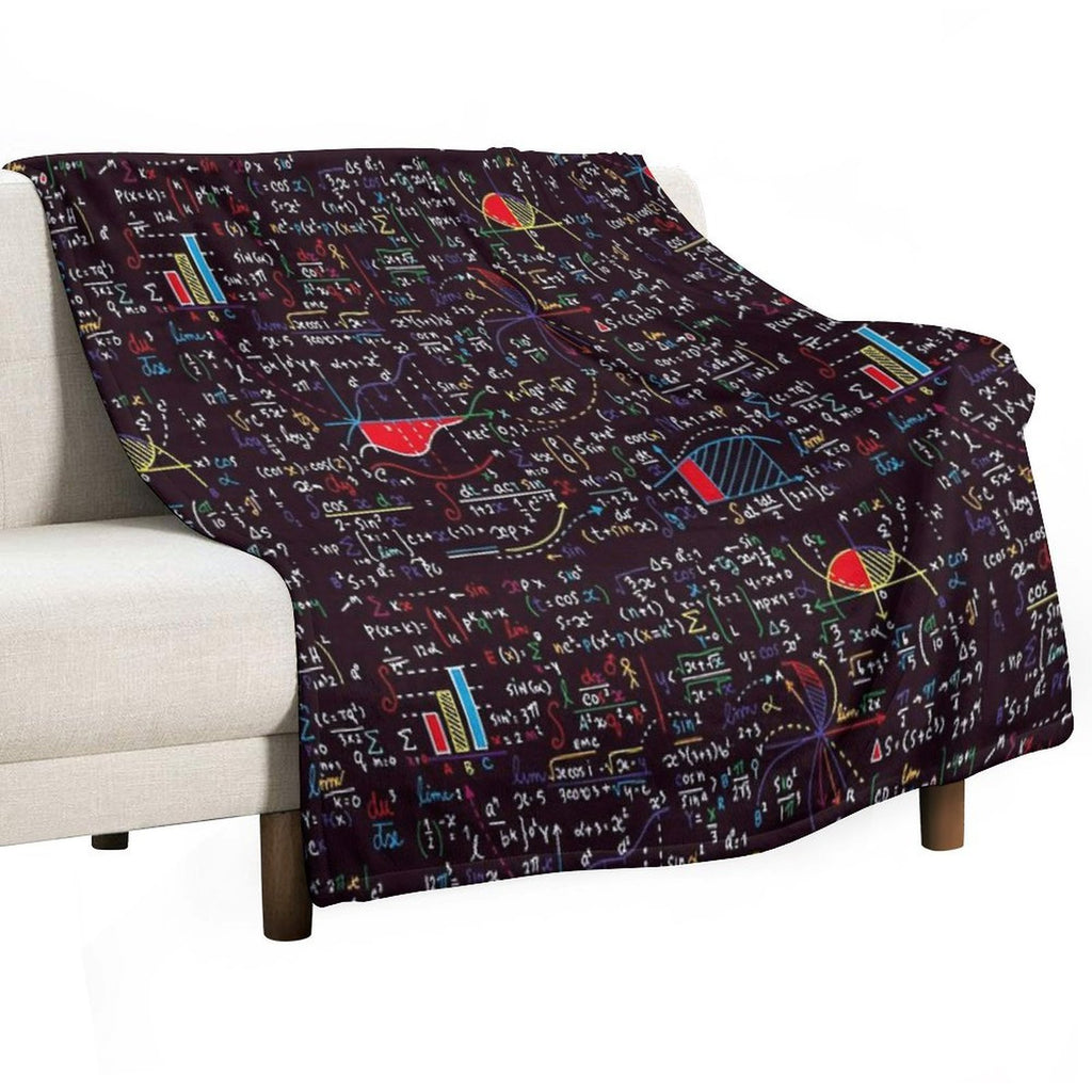 Colorful Math Formulas Plush Throw Blanket