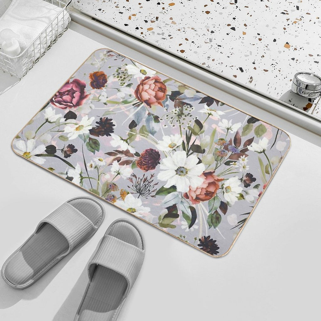 Wild Colorful Garden Bloom  Anti-Trip Bath Mat