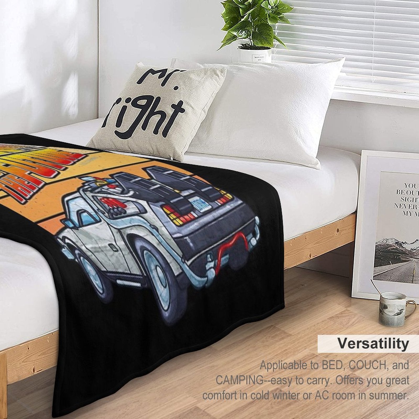 Back to The Future - DMC DeLorean Eco-conscious Throw Blanket