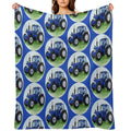 Blue Classic Tractor (blue Background) Wrinkle-free Throw Blanket