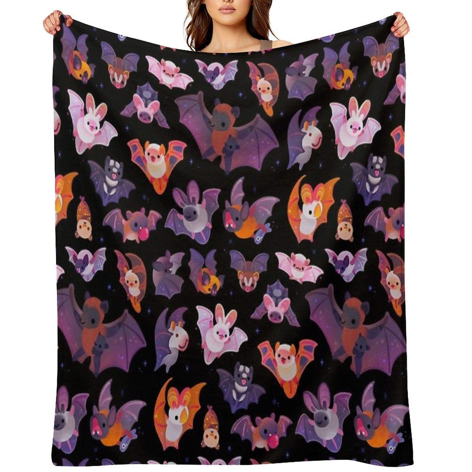 Bat - Dark Wrinkle-free Throw Blanket