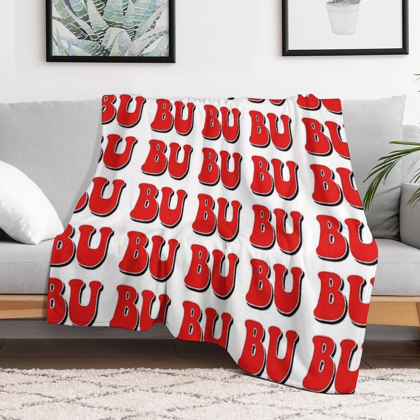 BU Boston University Shrink-resistant Throw Blanket