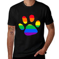 Dog Paw Rainbow Pocket LGBT Gay Pride Month Lesbian Puppy  Cotton T-Shirt
