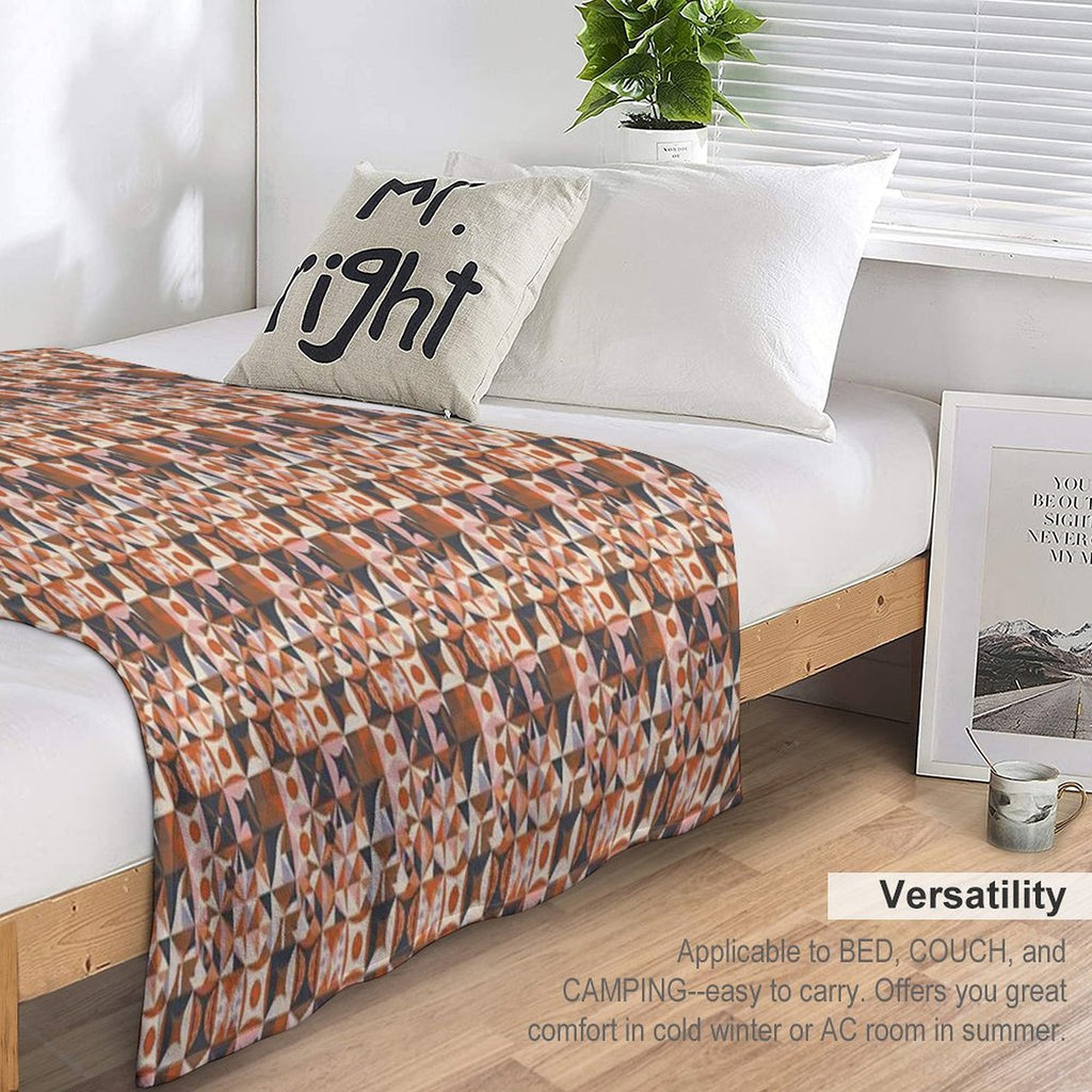 Muted Autumn  Soft Autumn Pattern, Skin-tone Matching, Personal Color Analysis, PCA, Geometric Abstract Quick-dry Throw Blanket