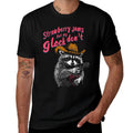 Strawberry Jams But My Dont Funny Raccoon  Heathered Texture T-Shirt