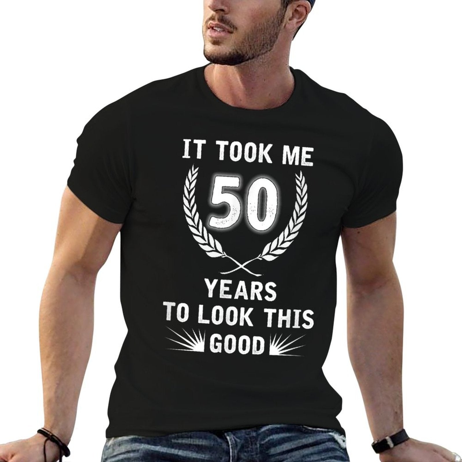 It Took Me 50 Years To Look This Good Gifts 50th Birthday  Oversized Silhouette T-Shirt