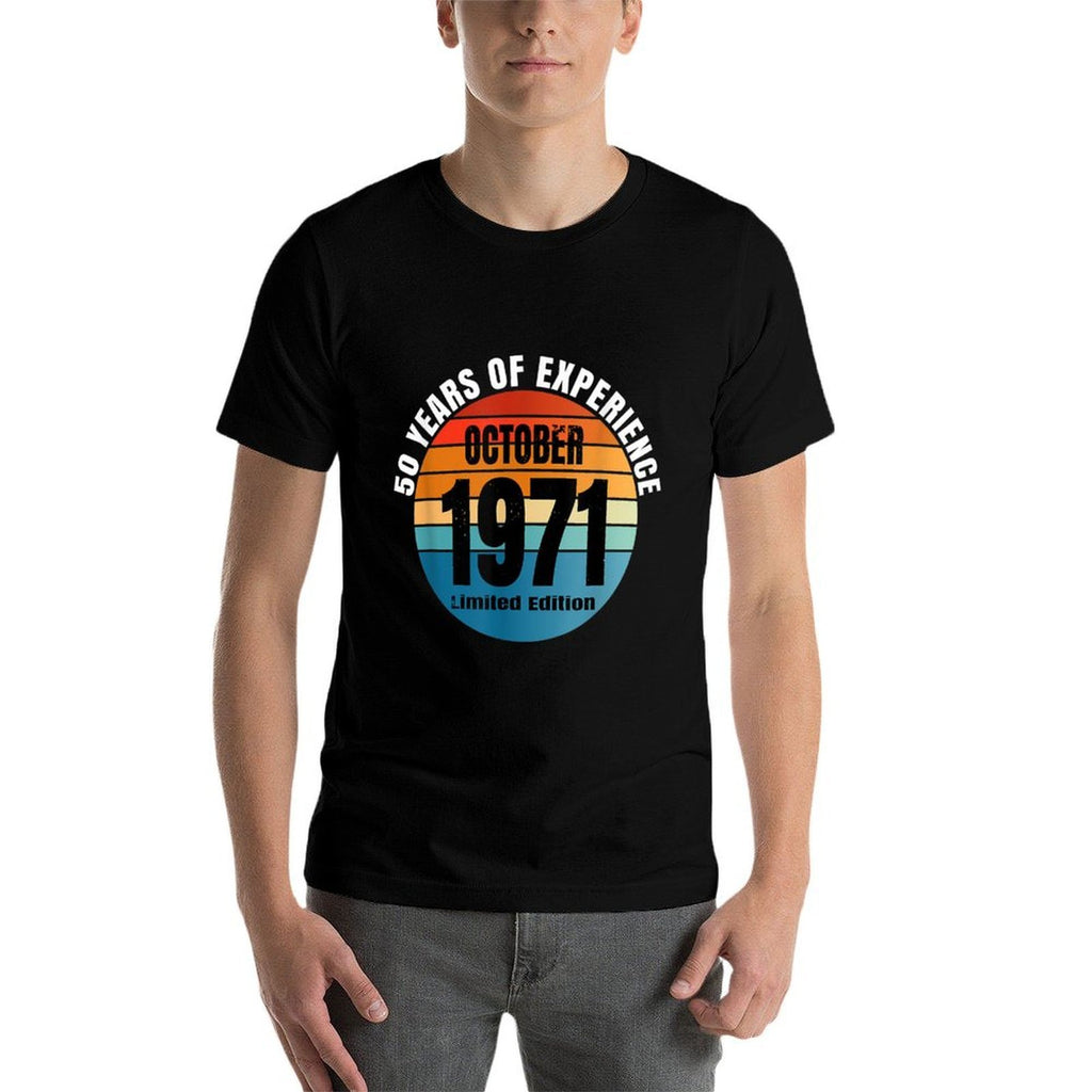 Mens October 1971 Men's 50th Birthday  Stretchy T-Shirt