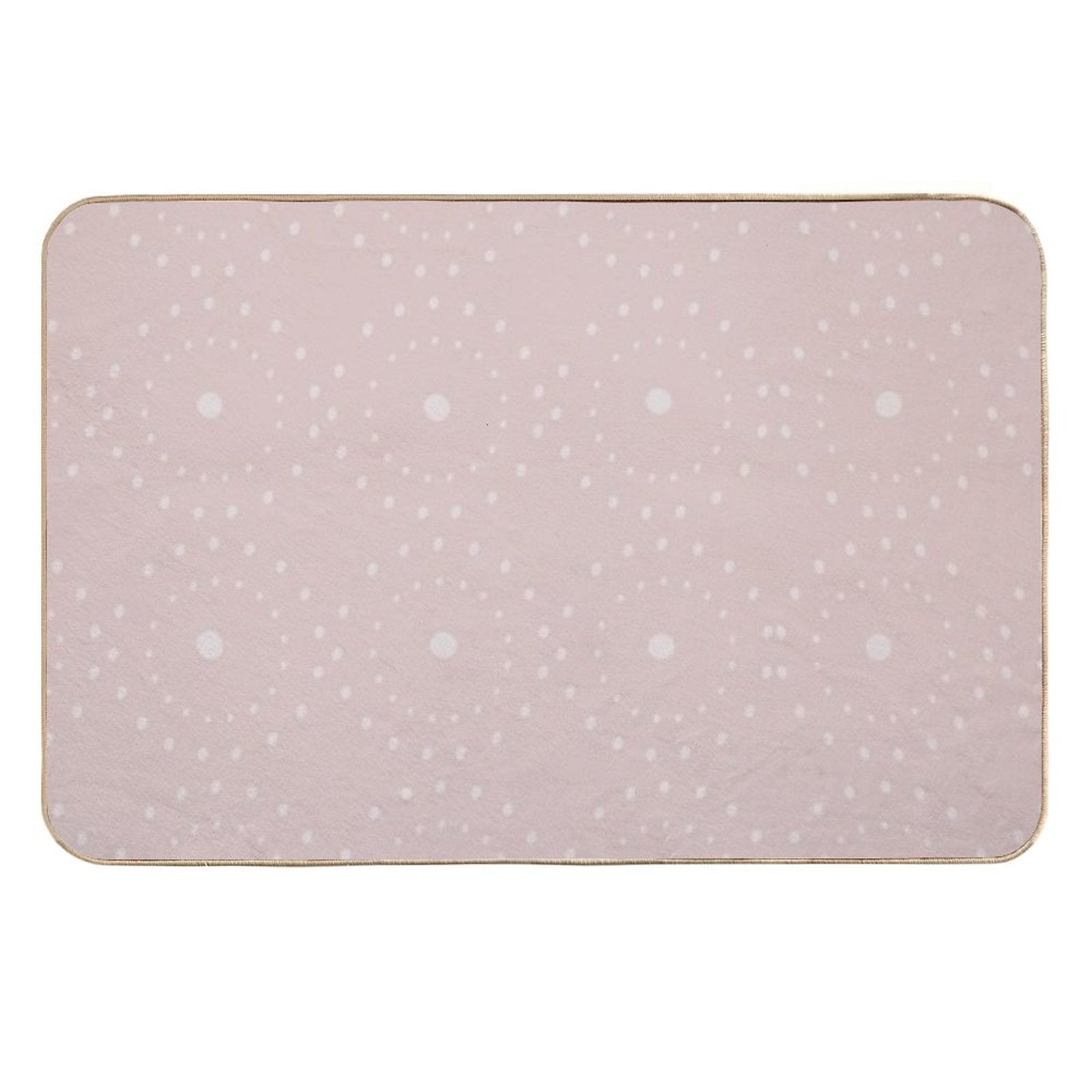 Cute Boho Minimalist Dotted Circles Design Pale Pink Durable Bath Mat