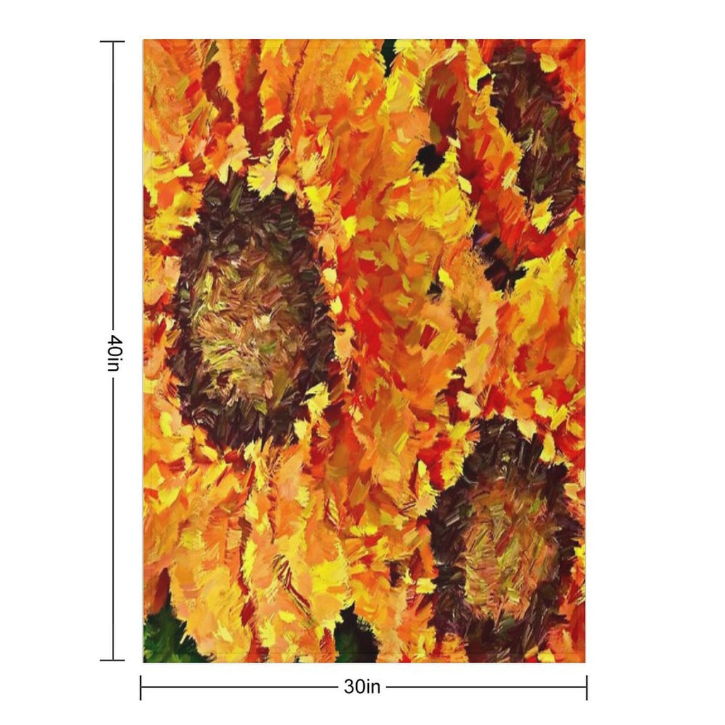 Sunflowers Abstracted Gift-ready Throw Blanket