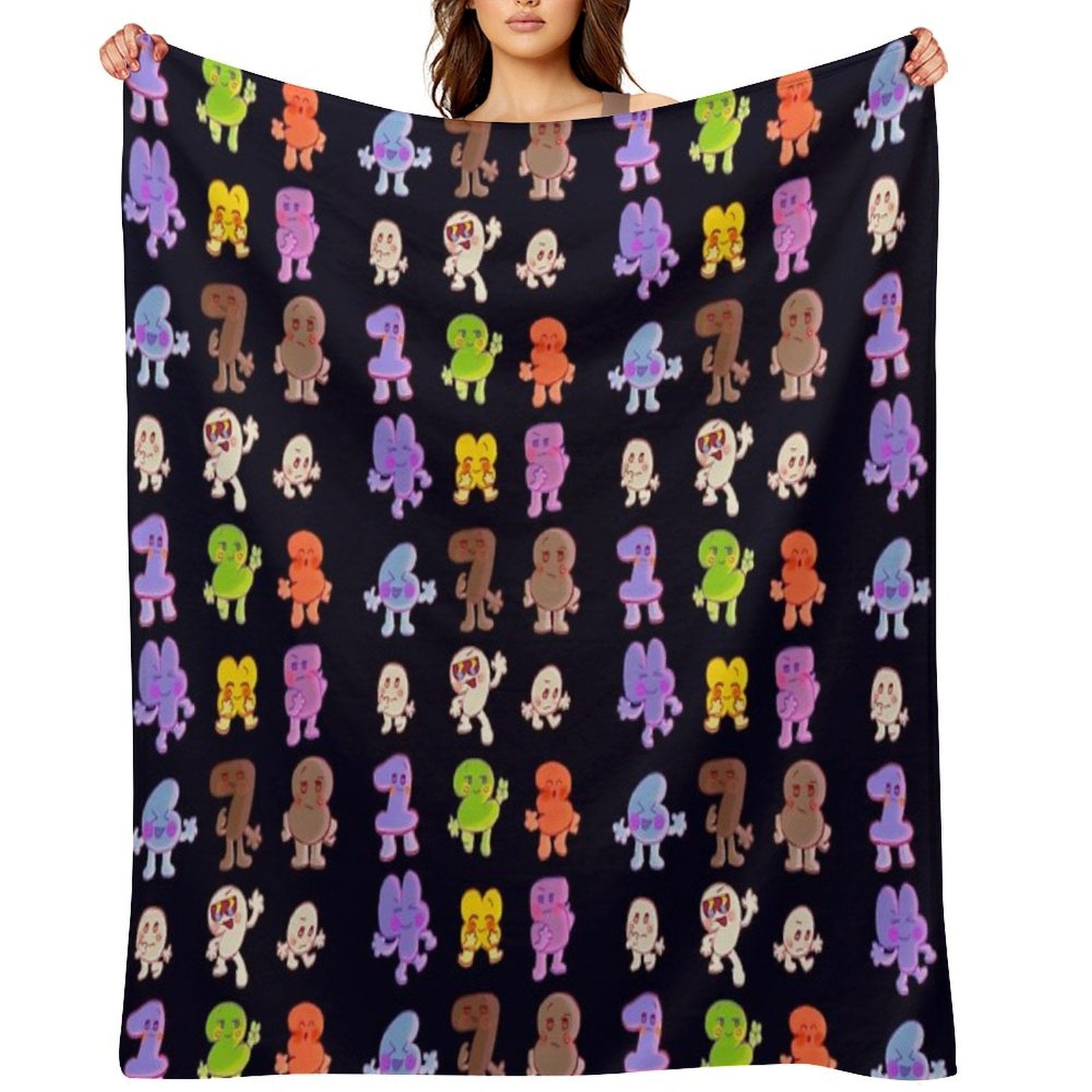BFB All Numbers Algebraliens Pack Versatility Throw Blanket