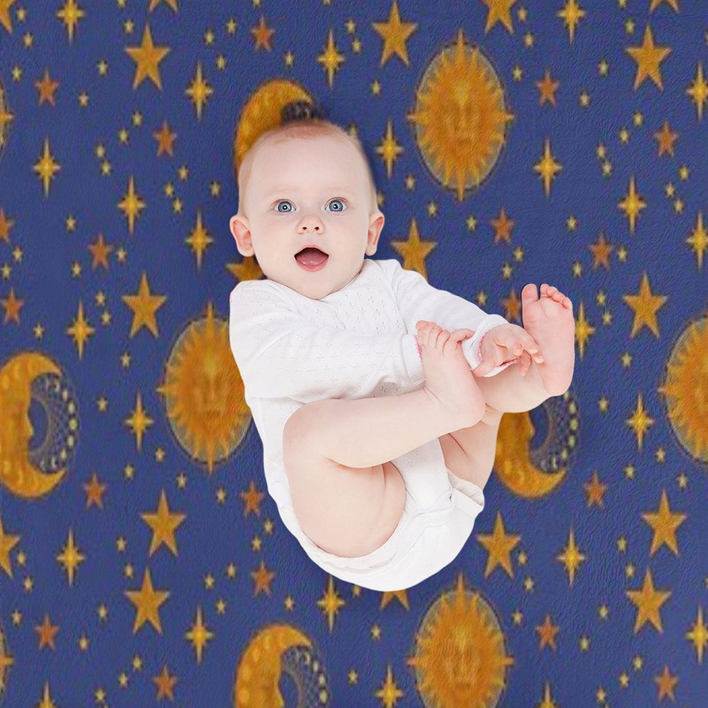Bohemian 90's Sun And Moon Celestial Pattern Wrinkle-free Throw Blanket