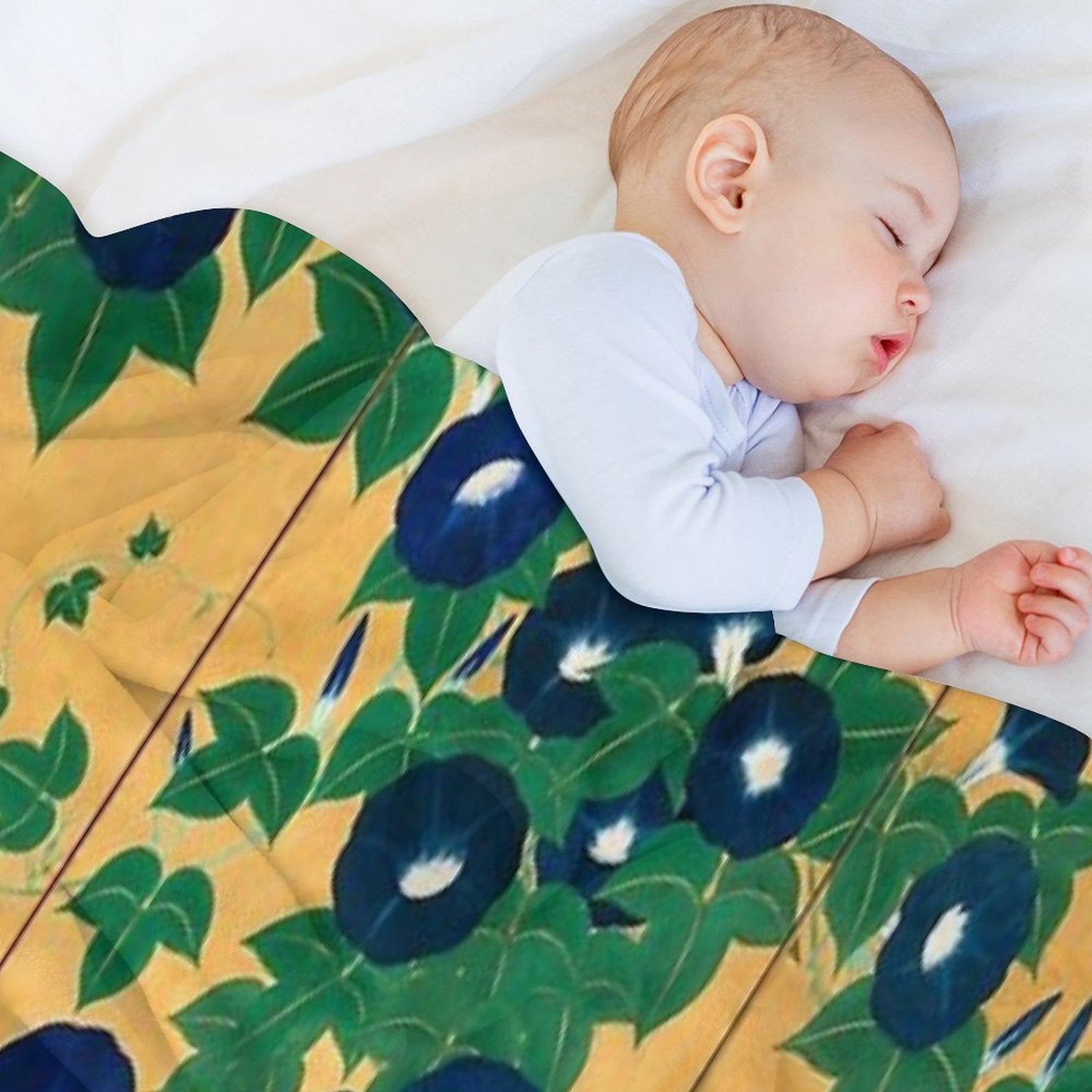 Morning Glories by Suzuki Kiitsu Sustainable Throw Blanket