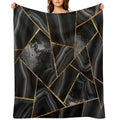 Black Night Agate Gold Geometric Glam #2 #geo #decor #art Comfort Throw Blanket
