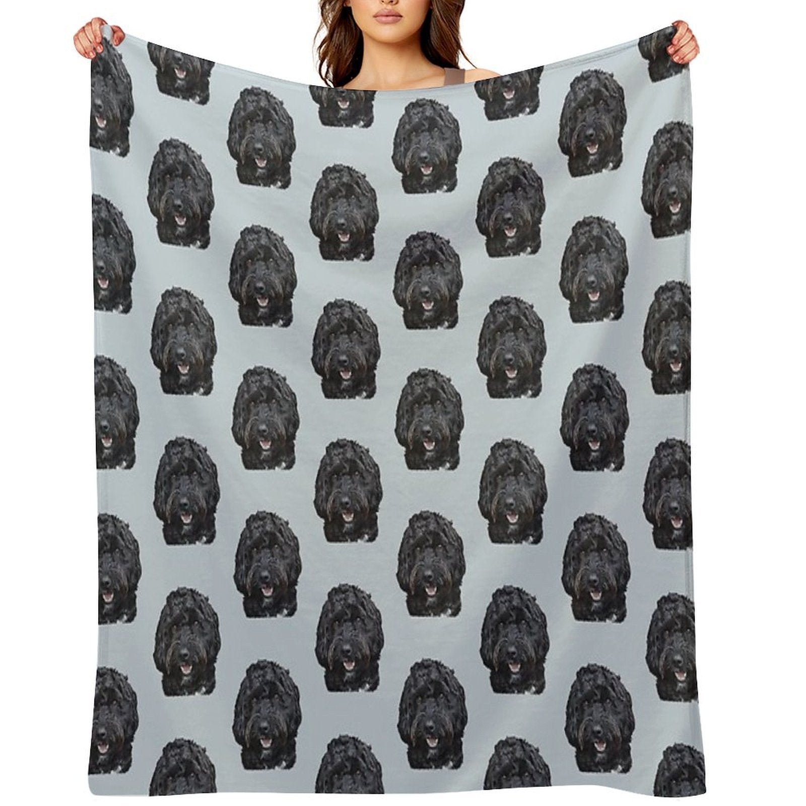 Black Doodle  Cockapoo Dog Compact Throw Blanket