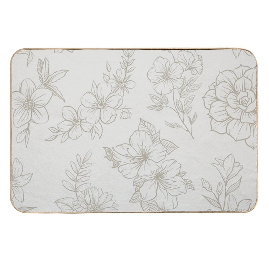 Vintage Floral Pattern  Stain-Proof Bath Mat