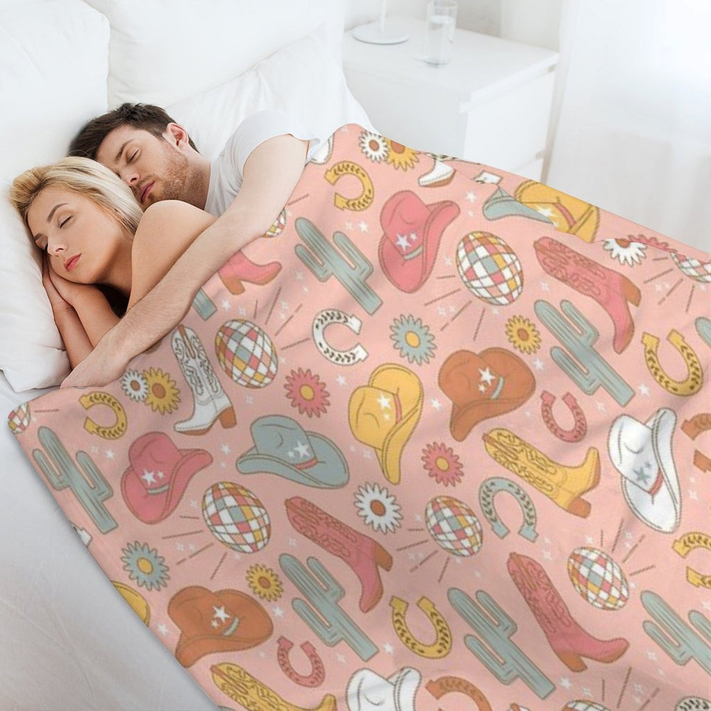 Disco Cowgirl Easy Care Throw Blanket