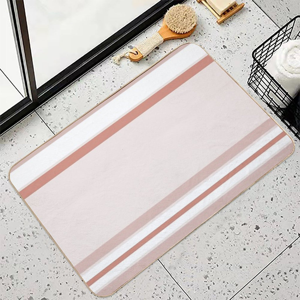 Line Art Neutral Peach  Eco-Friendly Bath Mat
