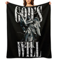 Angel with Cross, God’s Will Cracked Typography Design All-season Throw Blanket