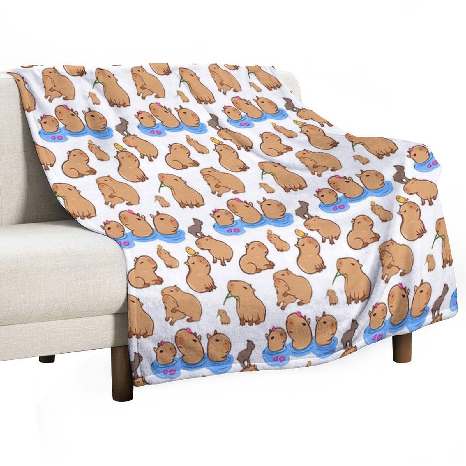 Capybara Pattern Premium Throw Blanket