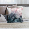 Blush And Payne's Grey Flowing Abstract Painting Soft Hidden Zipper Throw Pillow
