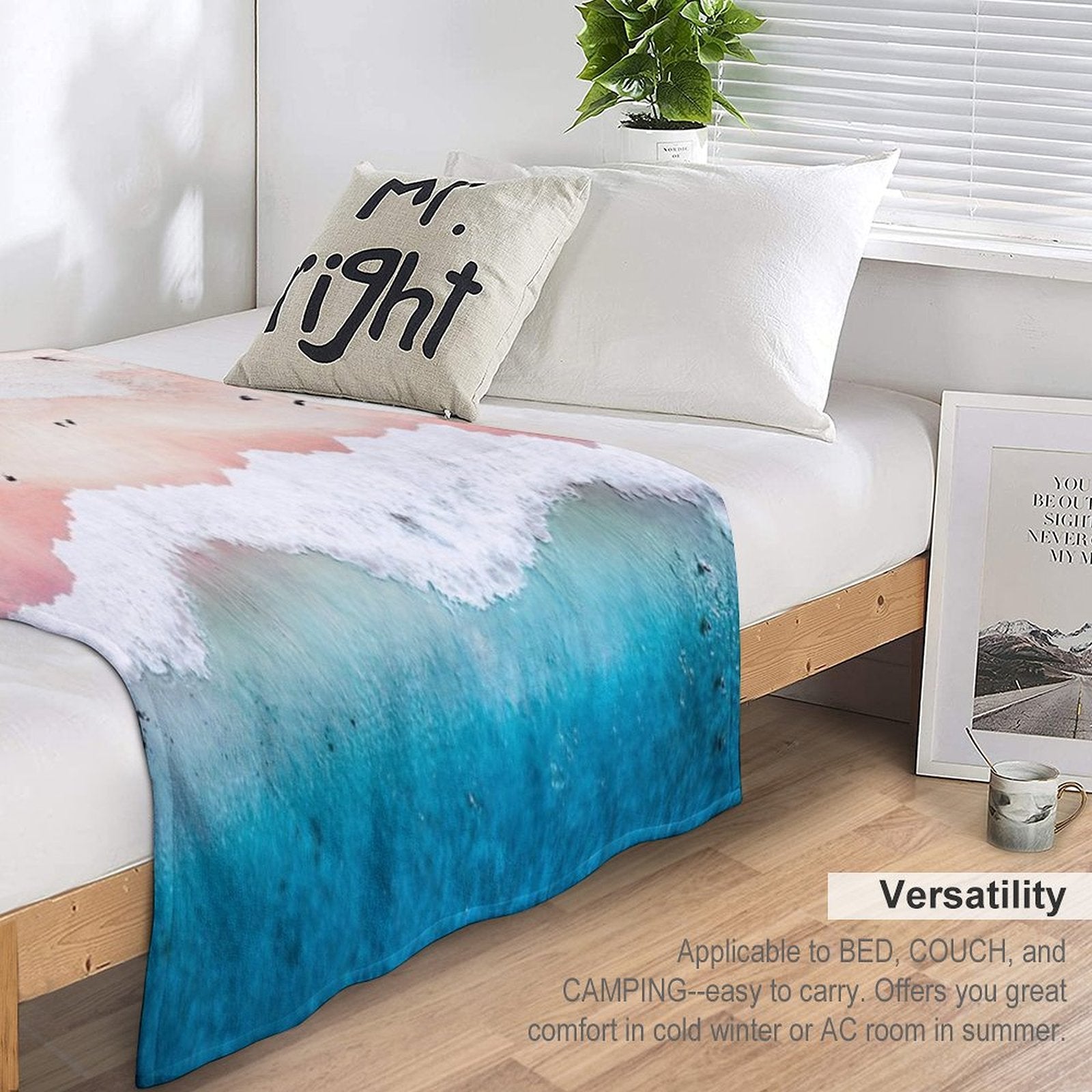 Aerial Sandy Beach Multi-functional Throw Blanket