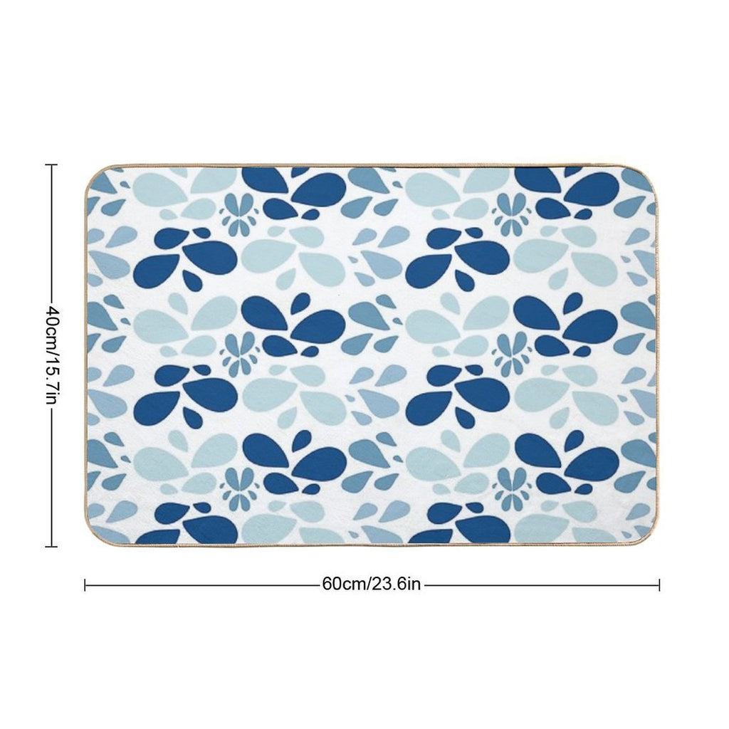 Abstract Blue  Repositionable Bath Mat