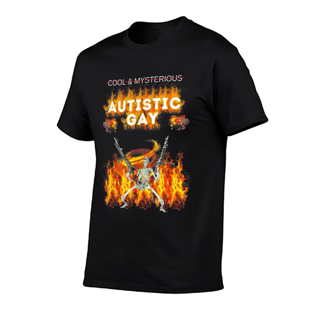 Cool Autistic And Gay Skeleton Funny Meme Cursed Autism  Quick-drying T-Shirt