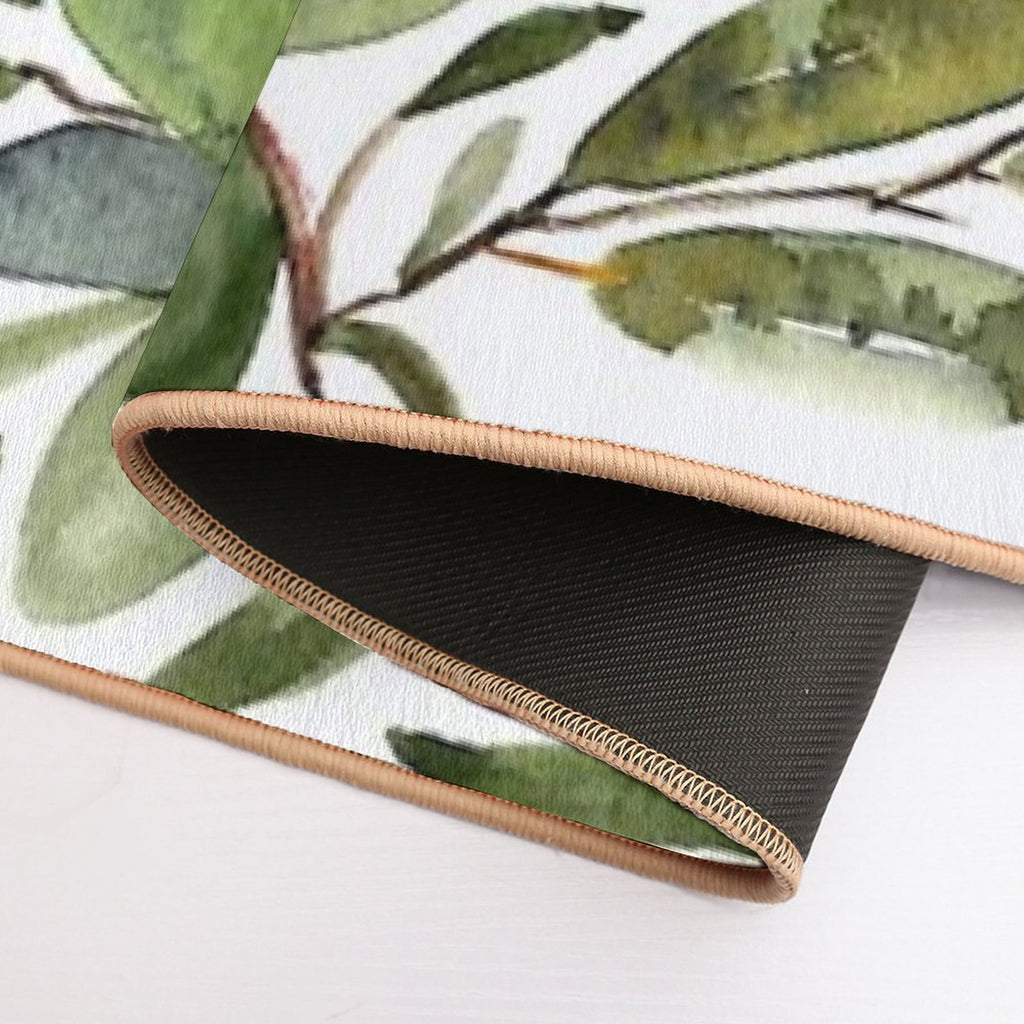 Olive Leaf Art Modern  Rapid-Drying Bath Mat