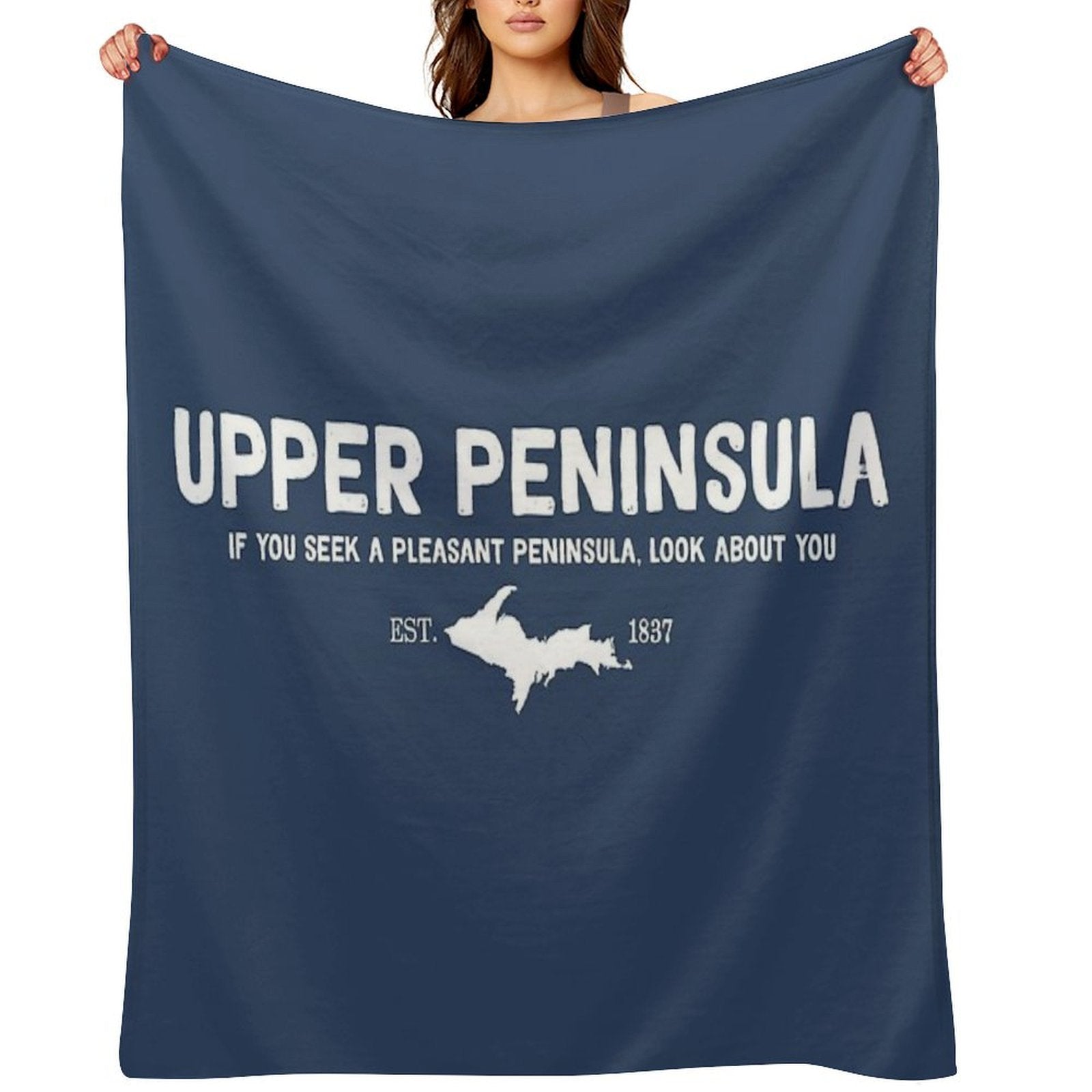 Upper Peninsula, Northern Michigan's Pleasant Peninsula U.P. All-season Throw Blanket