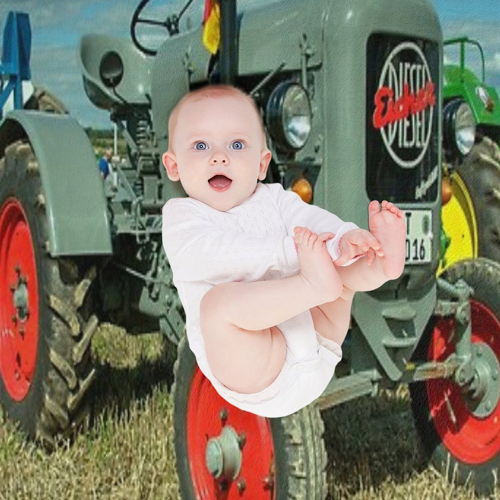 Eicher Diesel Tractor Machine-washable Throw Blanket