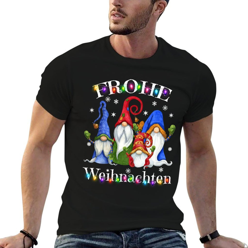 Frohe Weihnachten German Gnome Christmas Decorations Germany Comfortable T-Shirt