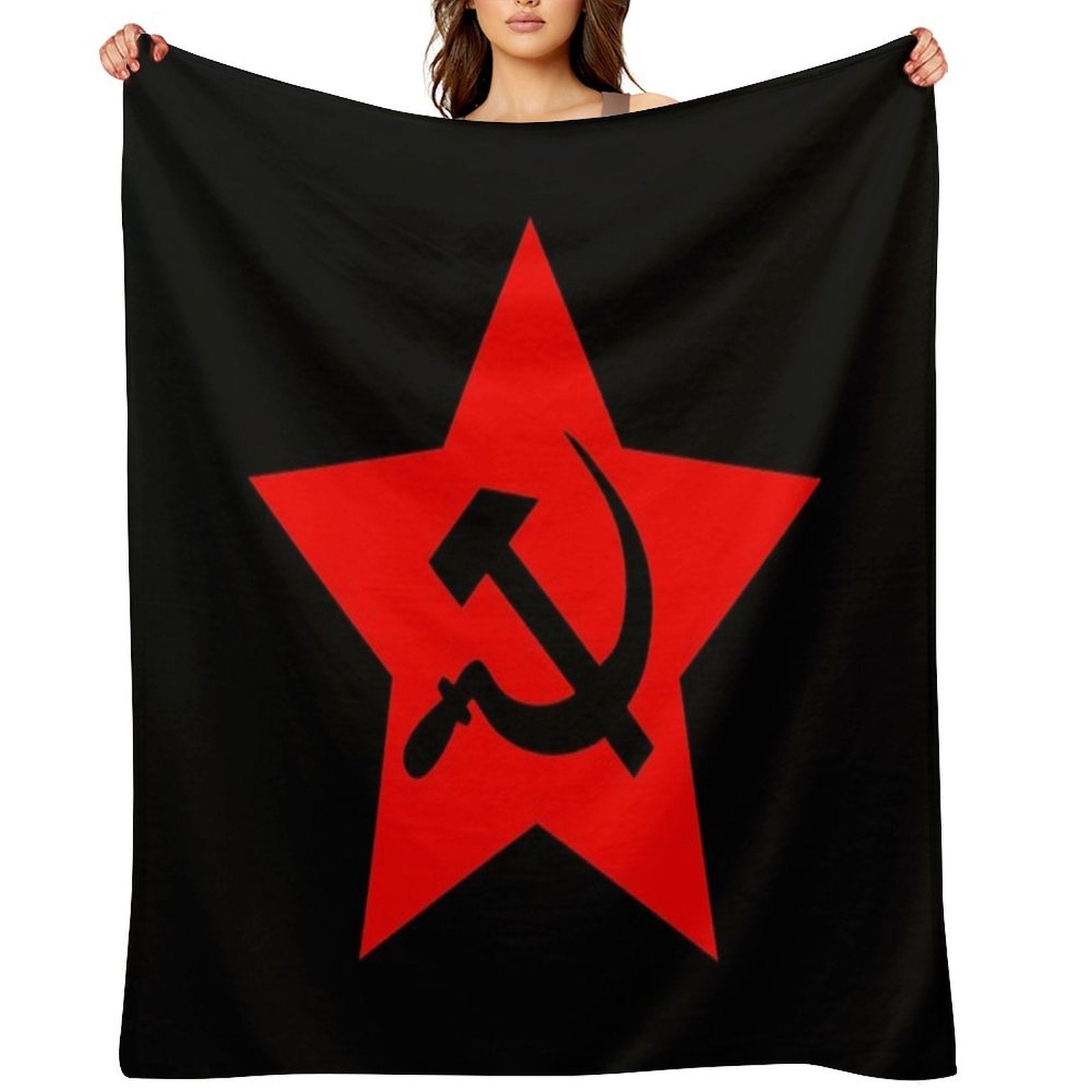 Communist Star; Hammer And Sickle Compact Throw Blanket