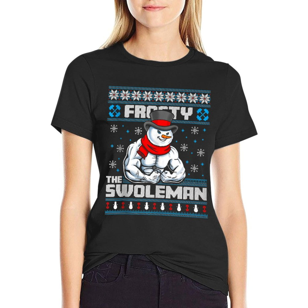 Frosty Swoleman Funny Christmas Workout Gym Weight Lifting  Moisture-wicking T-Shirt