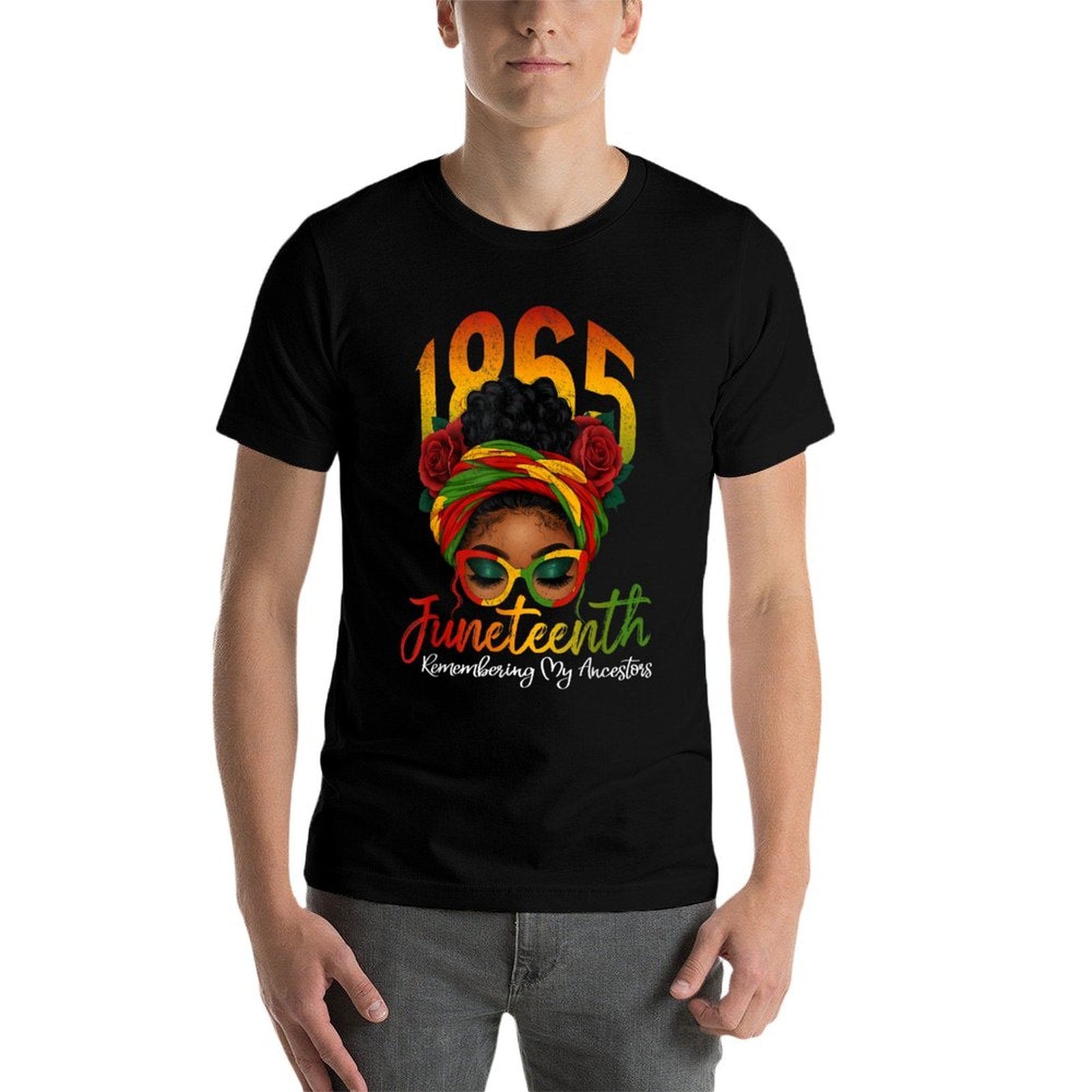 Juneteenth Remembering My Ancestors Black Women Juneteenth  Ribbed Collar T-Shirt