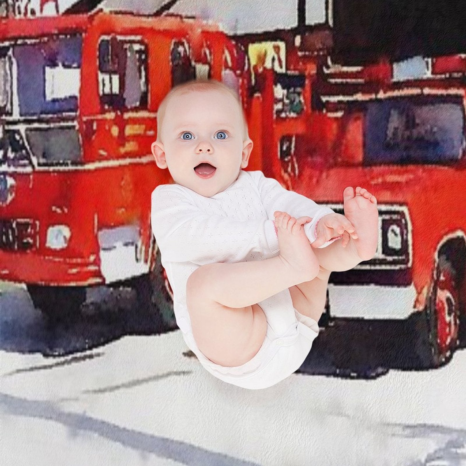 Fire Station 51, Emergency TV Show, Firetruck Sustainable Throw Blanket