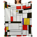 Mondrian Style Abstract Art Premium Throw Blanket