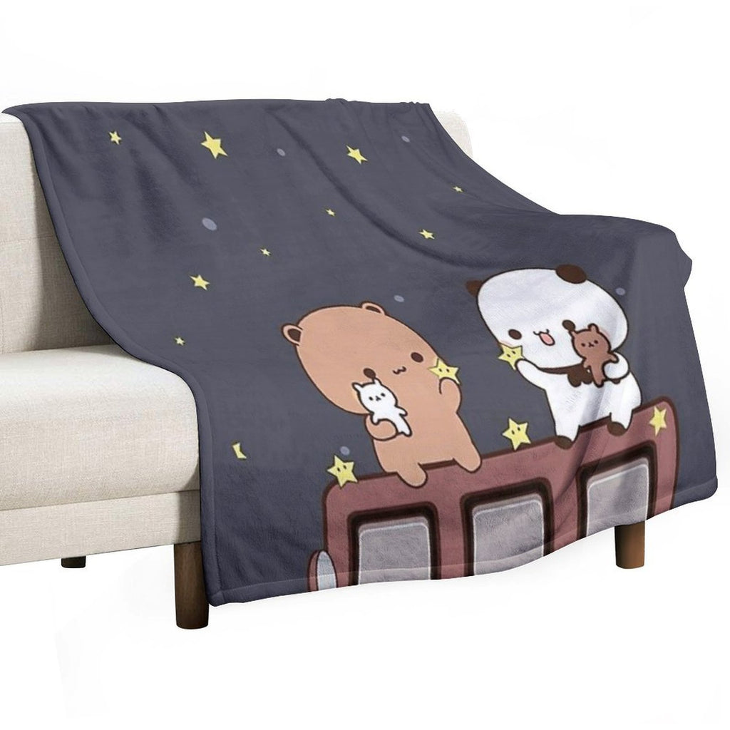 Bubu And Dudu Watching The Moon Together Multi-functional Throw Blanket