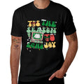 Tis The Season to Echo Joy Xmas Sonographer Ultrasound Tech  Ribbed Collar T-Shirt