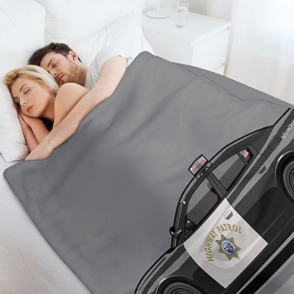 California Highway Patrol D0dge Ch4r6er Police Car Shrink-resistant Throw Blanket