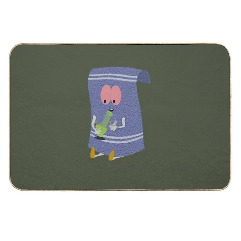 Funny Drinking Towelie  Fade-Resistant Bath Mat